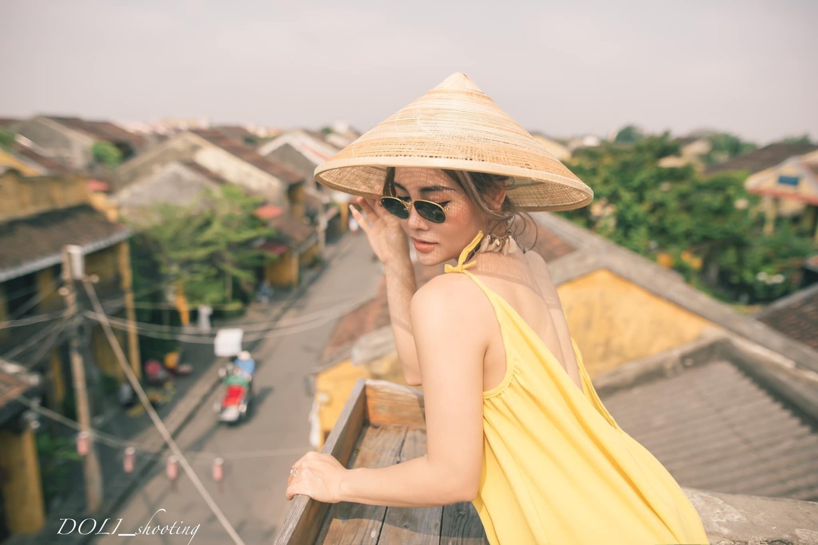 Professional makeup artist preparing an international guest in Hoi An